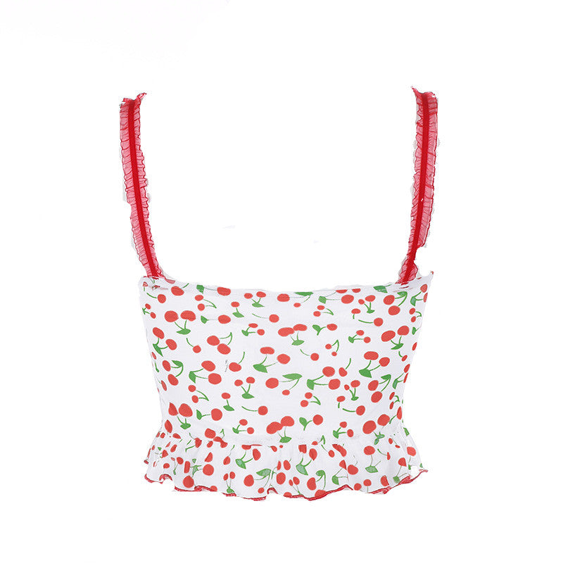 "CHERRY PRINT" VEST N090202