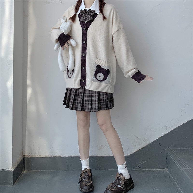 "JK CUTE BEAR SWEATER" CARDIGAN N111302