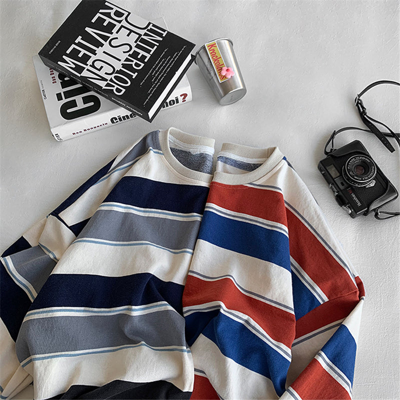 "STRIPED LONG SLEEVE" T-SHIRT N091103