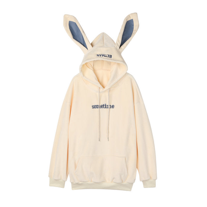 "SOMETIME" RABBIT EAR THIN HOODIE UB2650