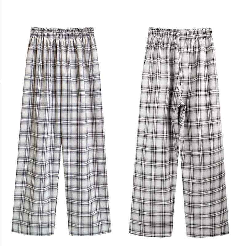 "PINK/BLUE/BLACK LOOSE PLAID" PANTS UB2356