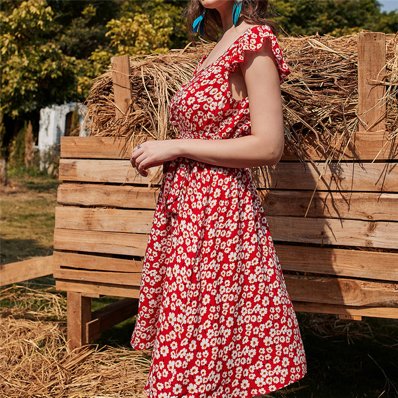 "IDYLLIC FLORAL CHIFFON" DRESS N030802