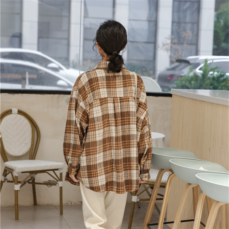 "BRUSHED PLAID LONG SLEEVED" SHIRT N111808