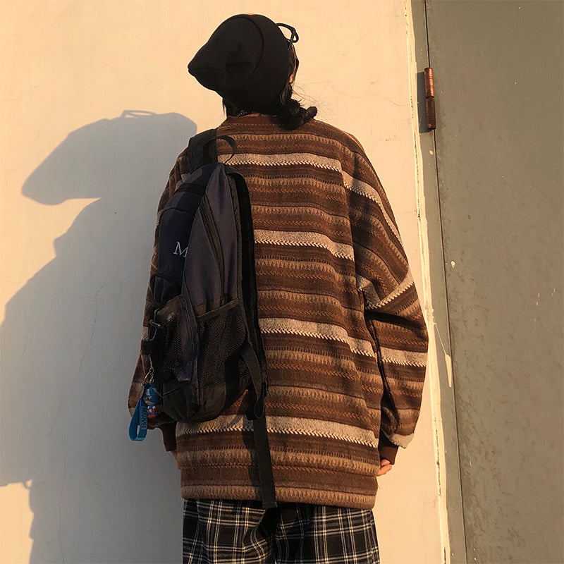 "STRIPED" PULLOVER N091610