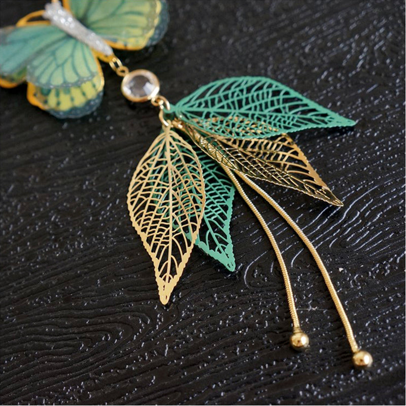 "GREEN LEAF BUTTERFLY" HAIRPIN N092404