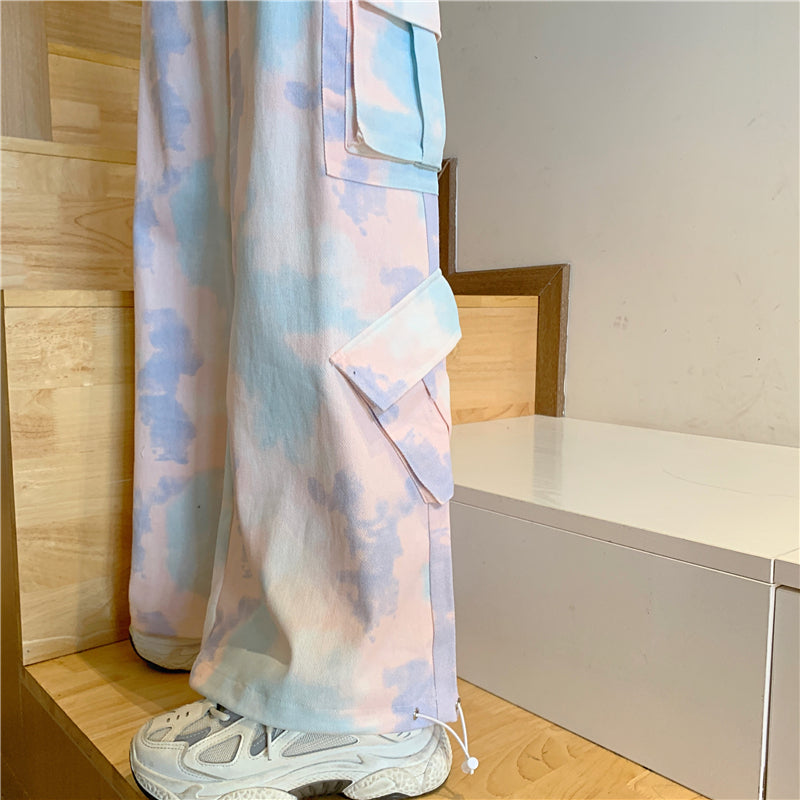 "PINK BLUE PURPLE TIE-DYE" PANTS N050605