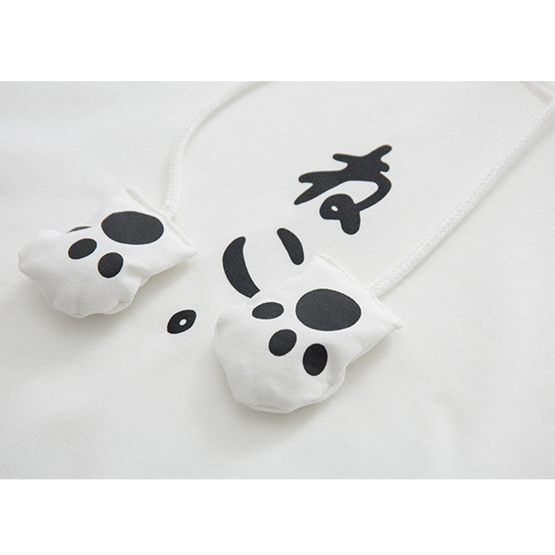 "CAT PRINT SHORT SLEEVE" HOODIE N081201