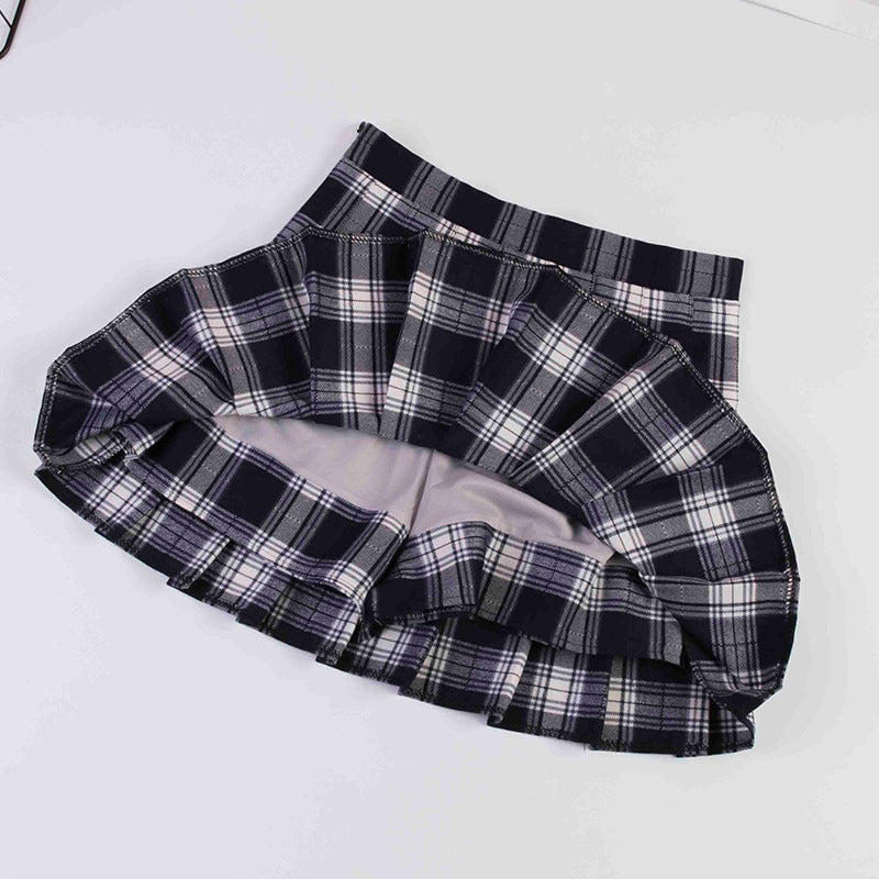 "THREE COLOR PLAID HIGH WAIST" SKIRT N102803