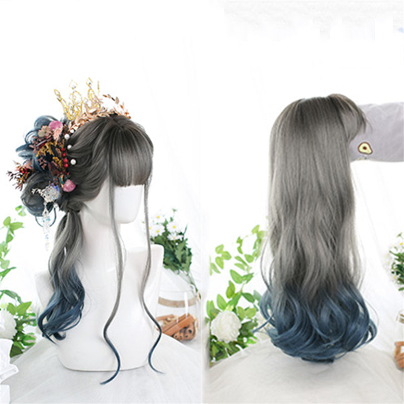 "LOLITA BLUE GRADIENT LONG CURLY" WIG N011906