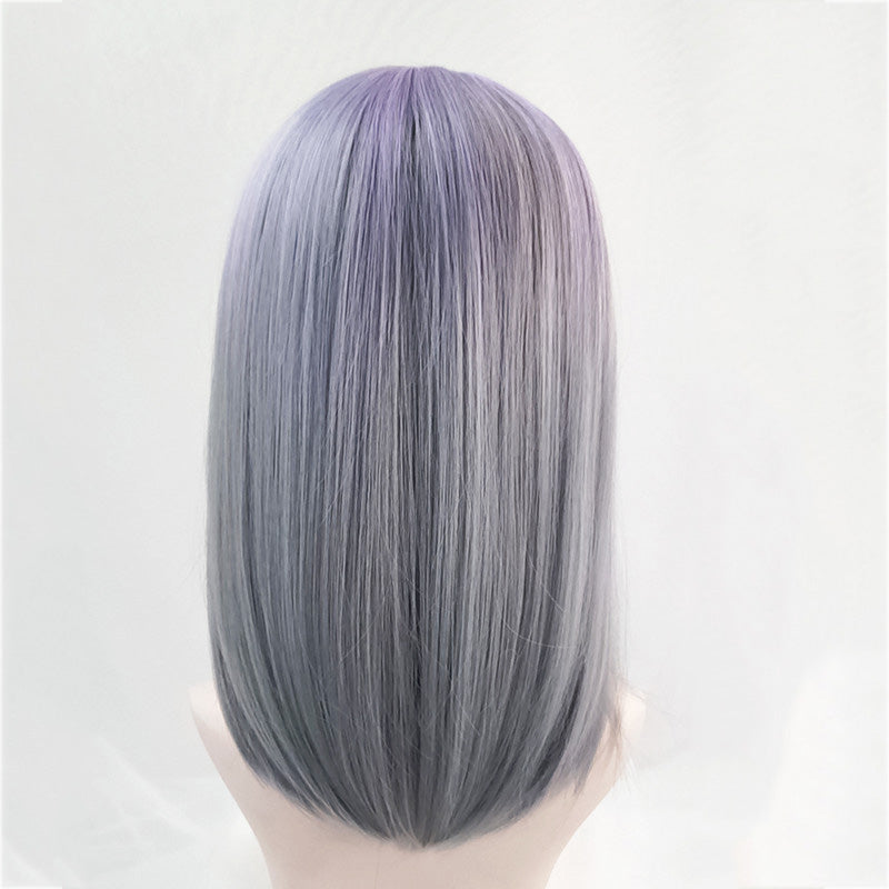 "PURPLE GRAY GRADIENT MID-LENGTH STRAIGHT" WIG N111307