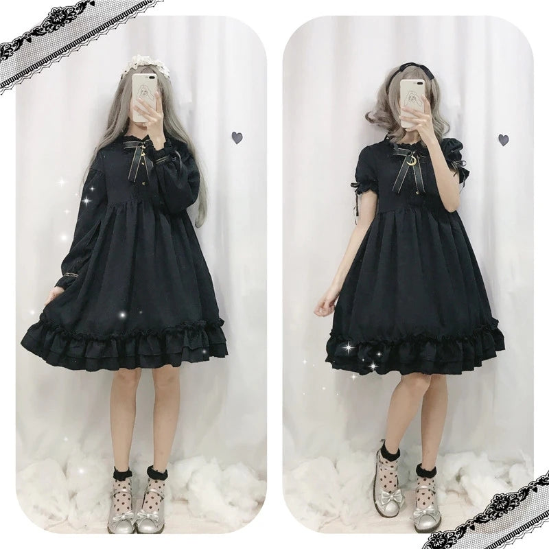 "BLACK CUTE MOON BOWKNOT" DRESS N050603