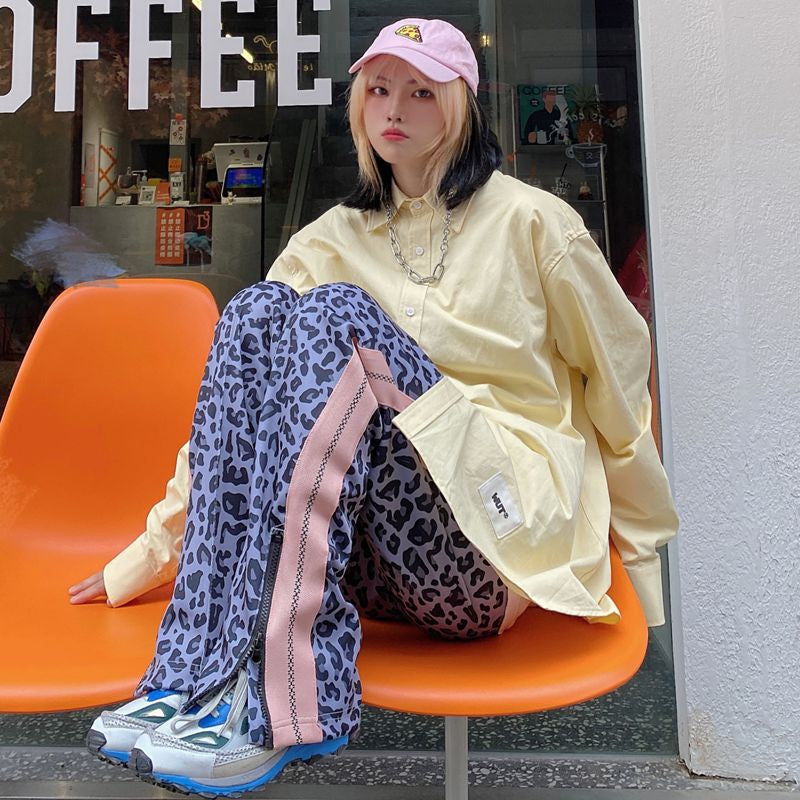 "LEOPARD PINK STRIPED" PANTS N012007