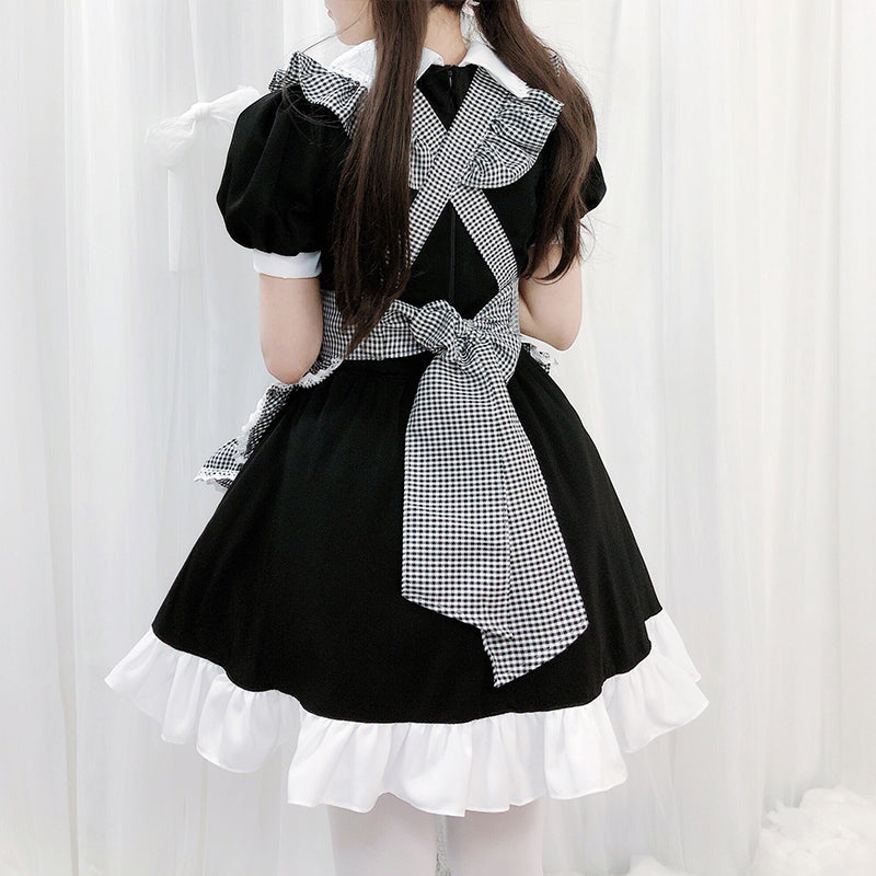 "LOLITA CUTE BLACK WHITE CHECKERED MAID" UNIFORM N050803
