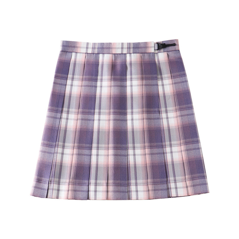 "JK WHITE PURPLE PLAID" SKIRT UB2371