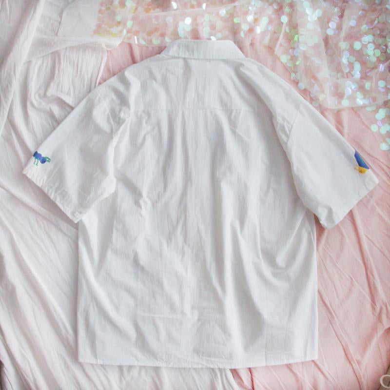 "HARAJUKU FLOWER SHORT-SLEEVED" SHIRT N052603