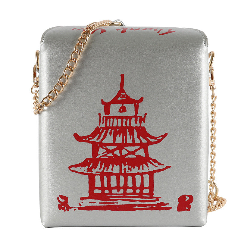 "RED TOWER PRINT CHAIN" BAG UB2453