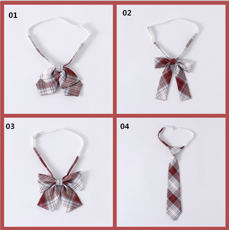 "JK RED AND PLAID PLEATED" SKIRT N051904