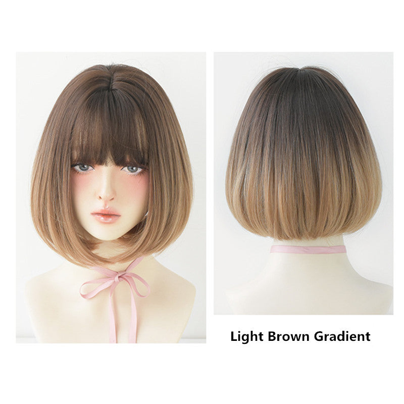 "GRADIENT BROWN BLUE SHORT STRAIGHT" WIG H041906