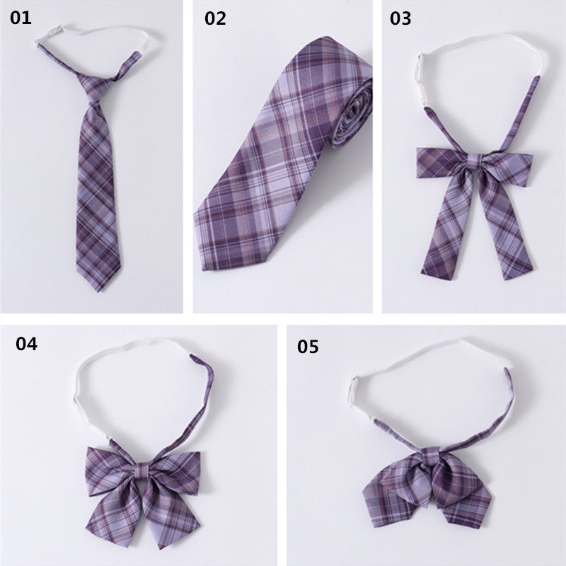 "JK PURPLE PLAID PLEATED" SKIRT N082705