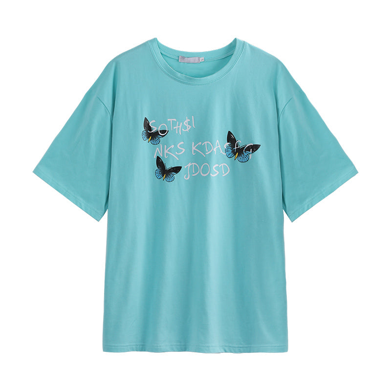 "THREE BUTTERFLIES PRINT" T-SHIRT N072314
