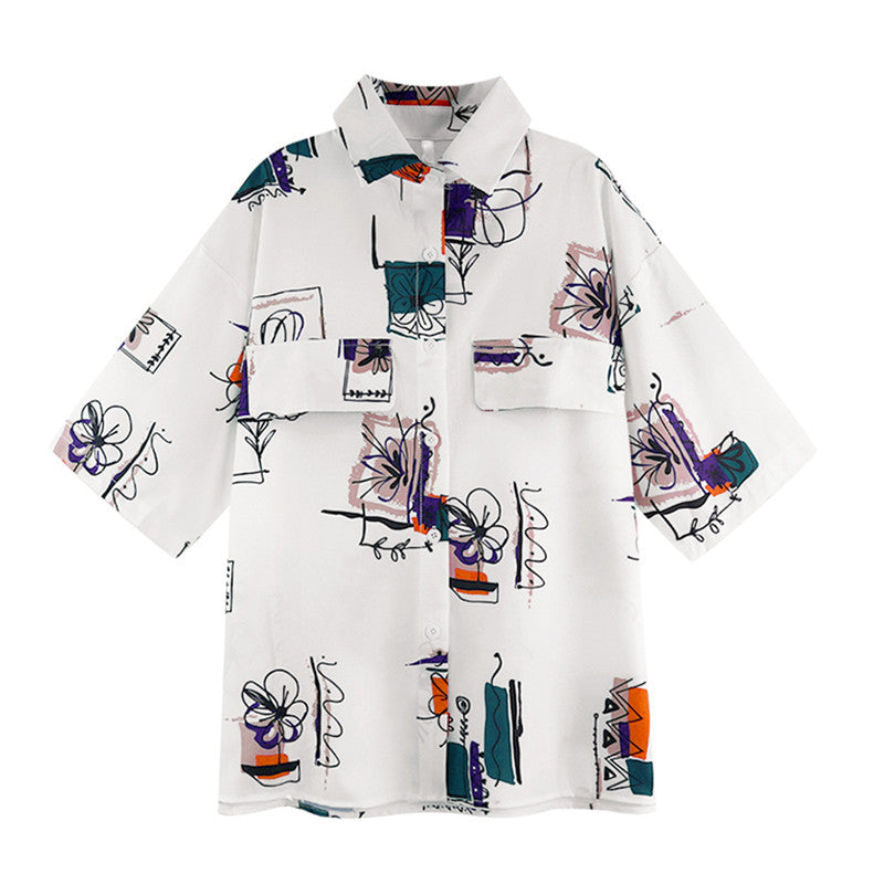 "CHIC RETRO PRINTED SHORT-SLEEVED" SHIRT UB2351