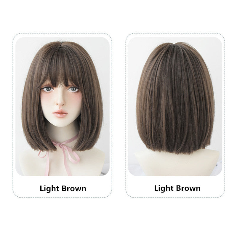"GREY/BLACK/BROWN AIR BANGS SHORT" WIG H041902