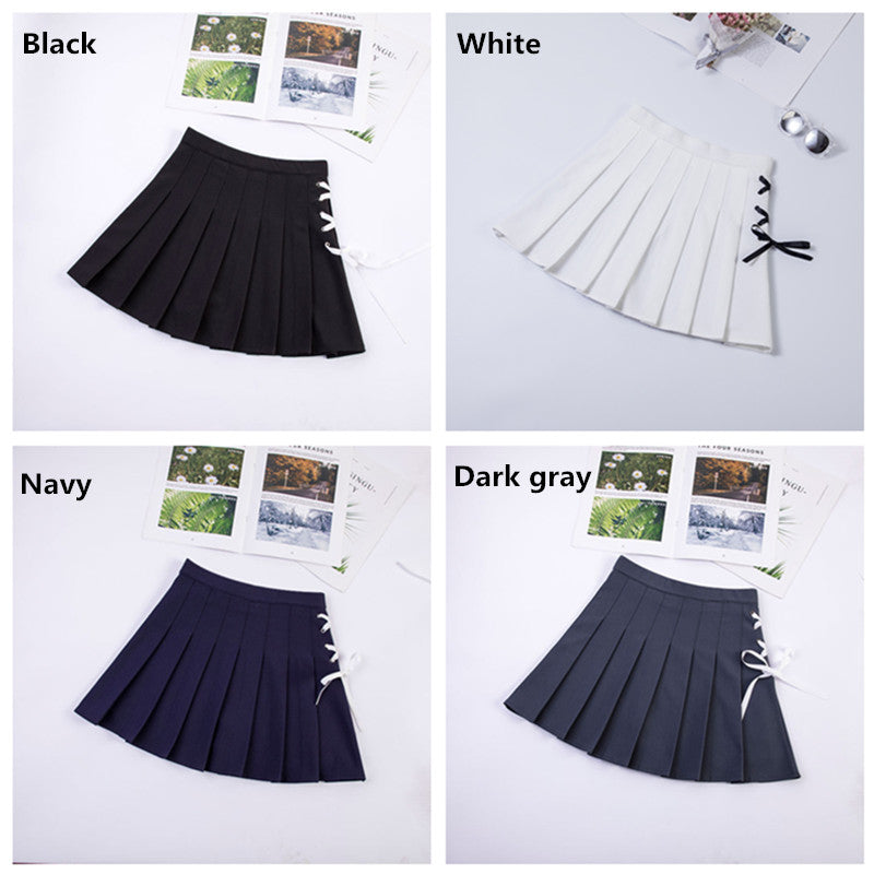 "8 COLORS CROSS TIE BOW PLEATED" SKIRT UB2375