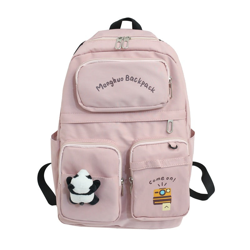 "PINK / BLACK / WHITE" BACKPACK(Gift Panda pendant) N082409