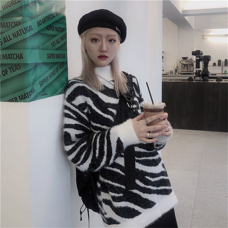 "ZEBRA PRINT" SWEATER N012001