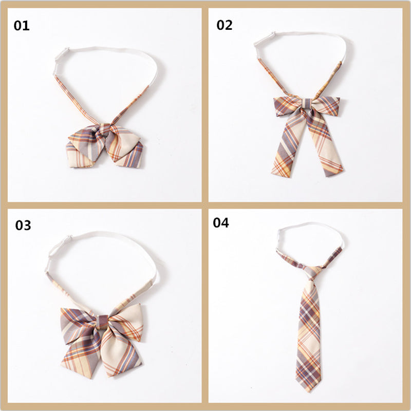 "JK YELLOW KHAKI PLAID" SKIRT N051905