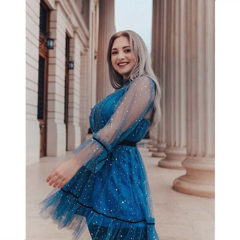 "4 COLORS FAIRY PAILLETTE LACE TULLE" DRESS K082301