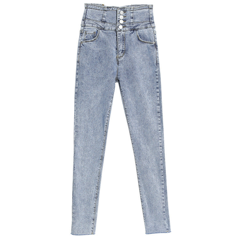 "FOUR BUTTON HIGH WAIST" JEANS D052314