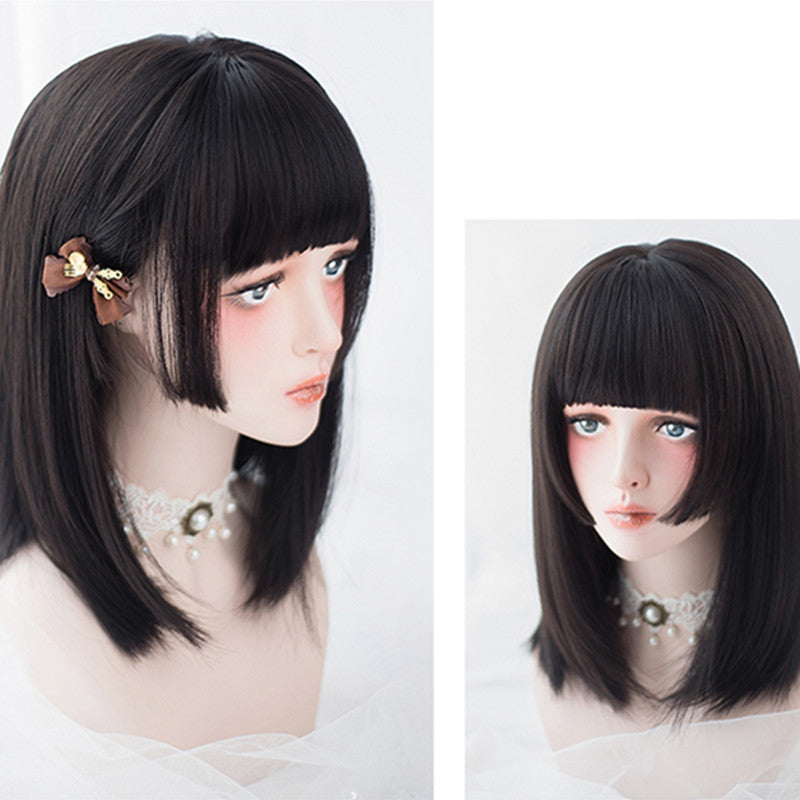 "BLACK/APRICOT PINK LONG STRAIGHT" WIG D051806