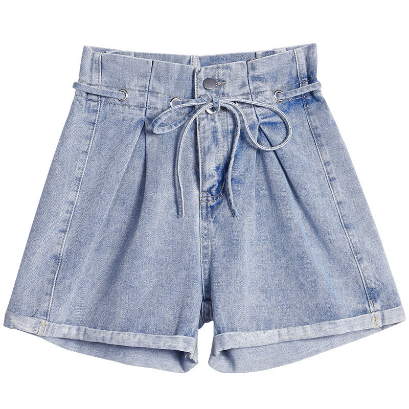 "DOUBLE BUTTON HIGH WAIST DENIM" SHORTS D052313