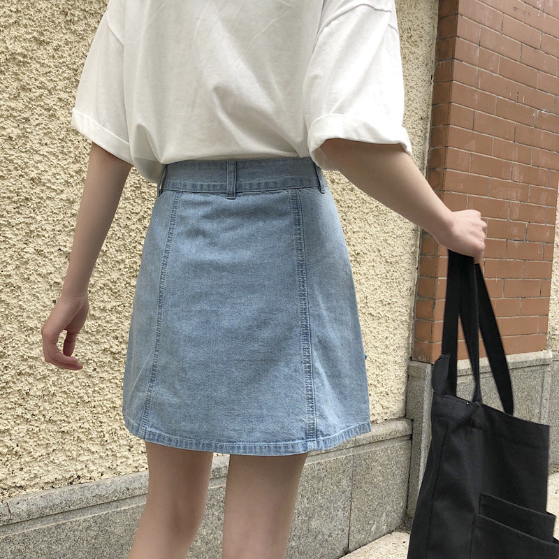 "CUTE LARGE POCKETS DENIM" SKIRT D052902