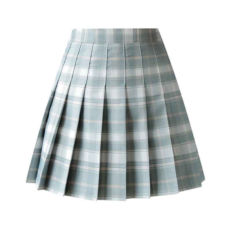 "JFASHION PLAID HIGH WAIST PLEATED" SKIRT D052911