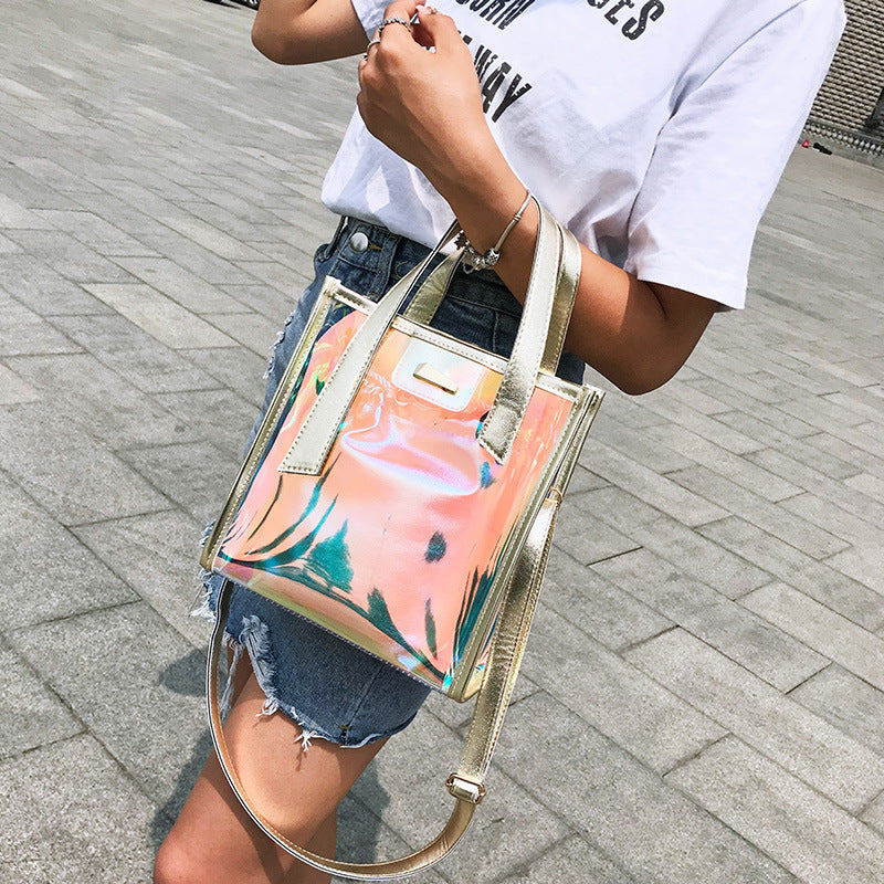 "KFASHION TRANSPARENT COLORFUL" SHOULDER BAG D060613