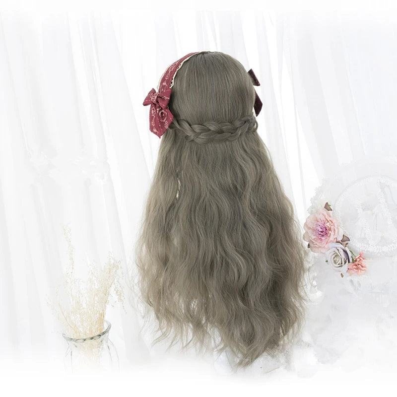 "GRAY/CHOCOLATE BANGS LONG CURLY" WIG D041704