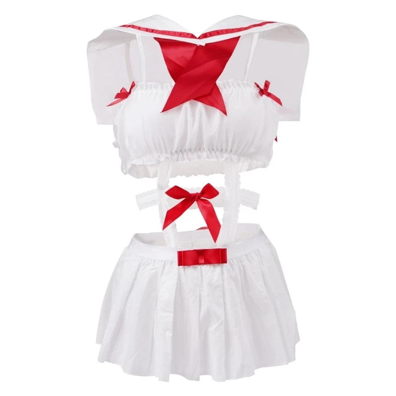 "CHIFFON WRAPPED CHEST SAILOR" SUIT D042026