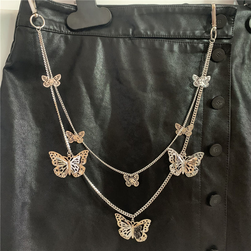 "STEREOSCOPIC BUTTERFLY" BELT PANTS CHAIN D070402