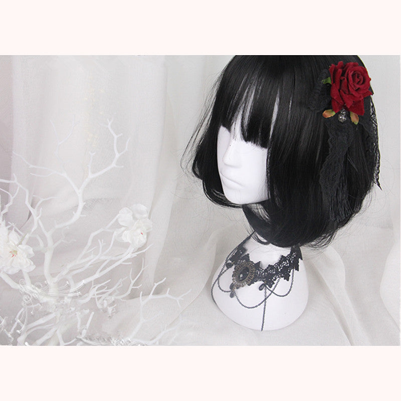 "BLACK AIR BANGS SHORT" WIG D071411