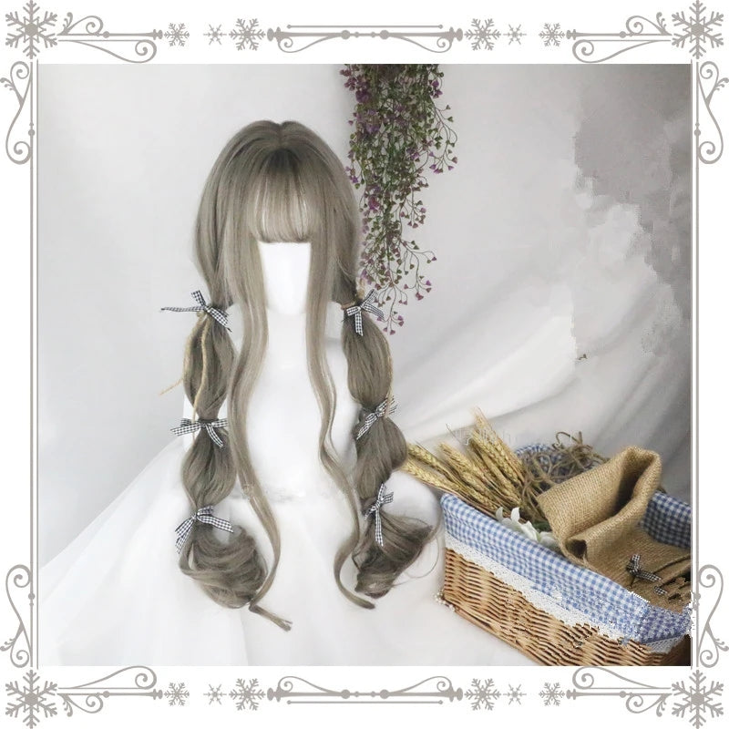 "Aoki gray loli curly long" wig D041621