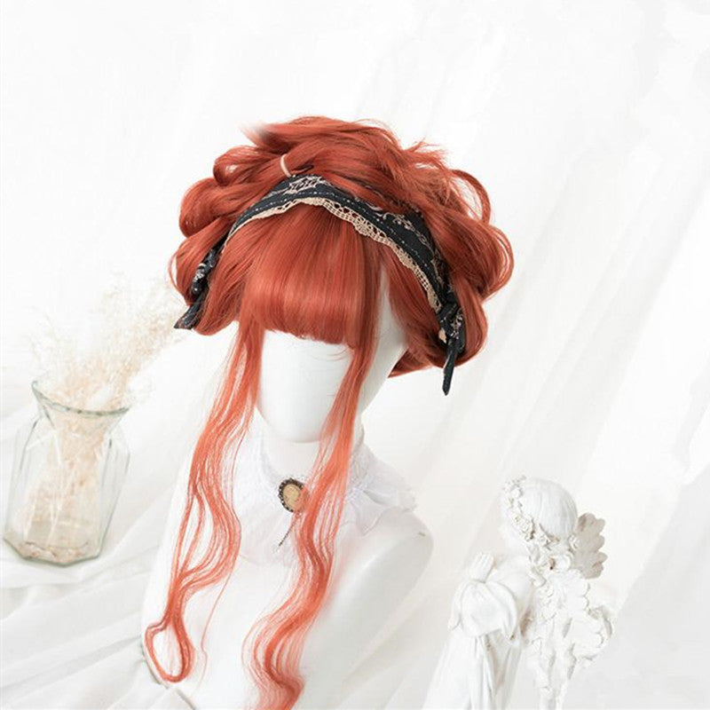 "ORANGE LONG CURLY" WIG D041710