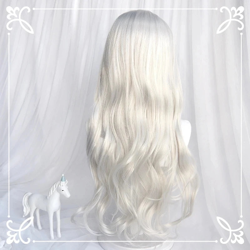 "GRAY/WHITE MICRO CURLY" LONG WIG D042001