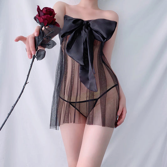 Bow Mesh Nightdress UB99374