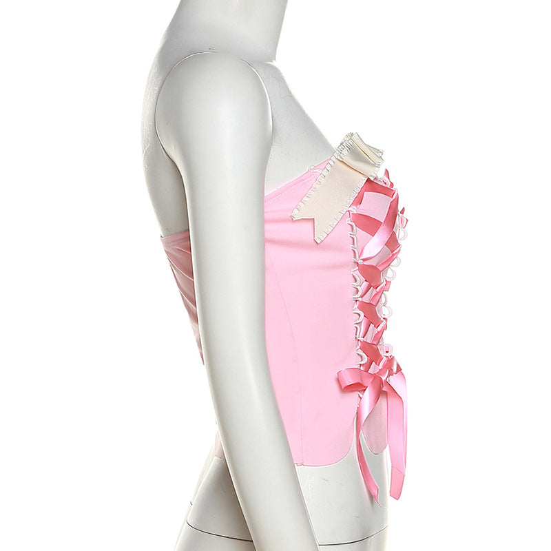 pink bow corset UB10054