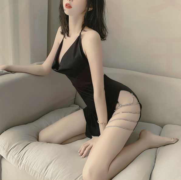 Slit suspender skirt UB98128