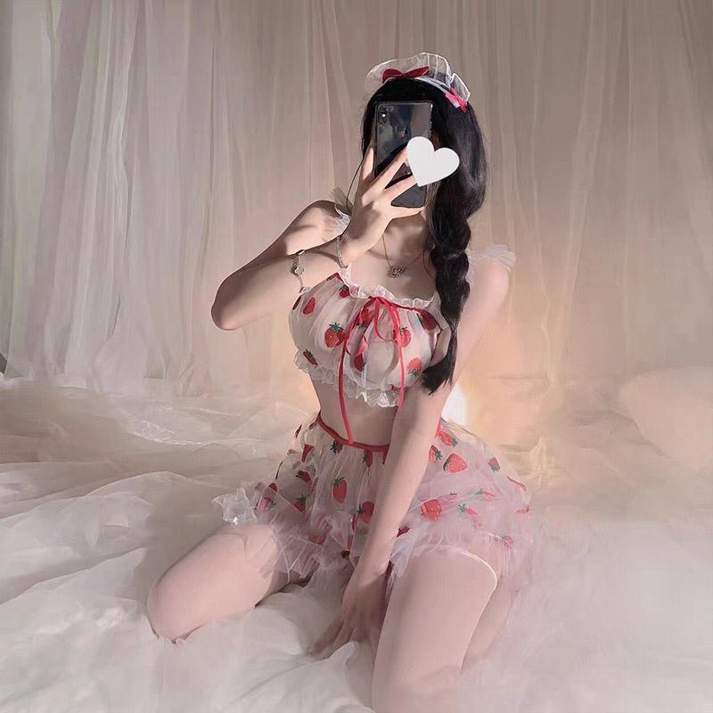 Strawberry Mesh Nightdress UB10127