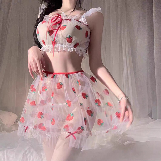 Strawberry Mesh Nightdress UB10127
