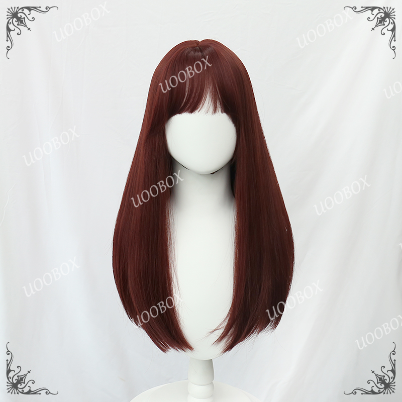 Original Rose Red Long Straight Wig PL2508